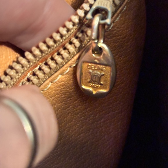 CELINE Vintage Macadame Brown Leather Medium Size Tote Bag - Picture 13 of 15